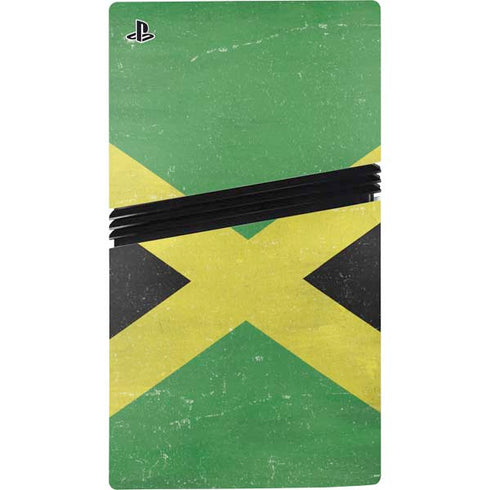 Jamaica Flag Distressed PS5 Pro Disk Console Skin